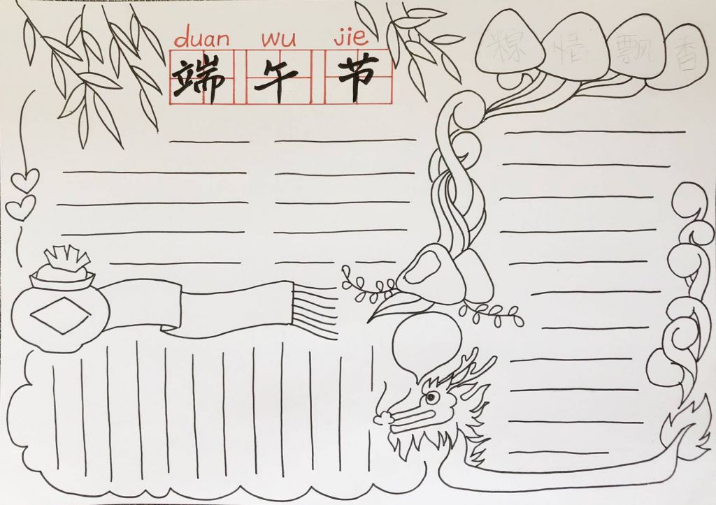 图，一步步教你制作漂亮的端午节手抄报