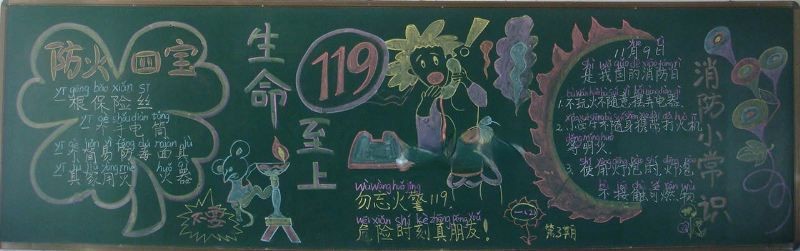 六年级消防安全黑板报