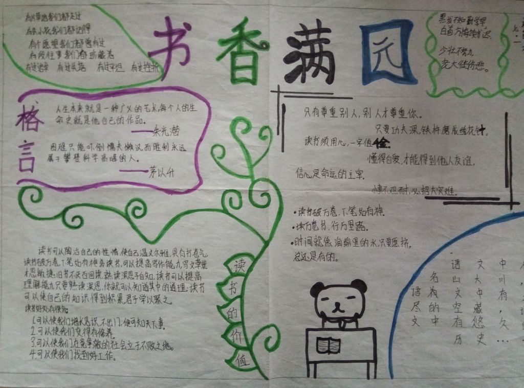 书香满园手抄报图片