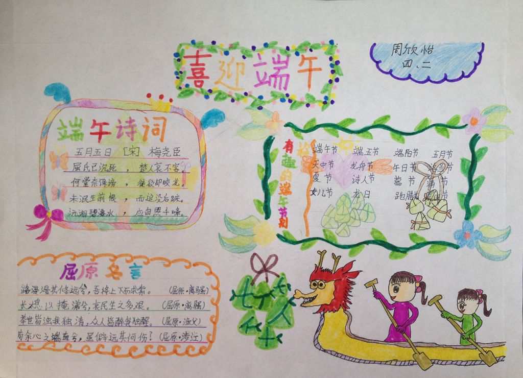 喜迎端午手抄报作品荟萃