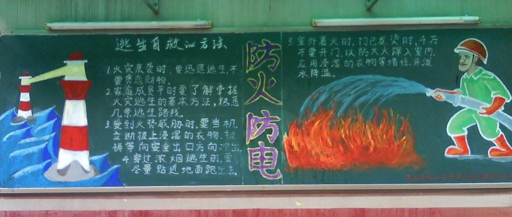冬季防火黑板报版面设计图