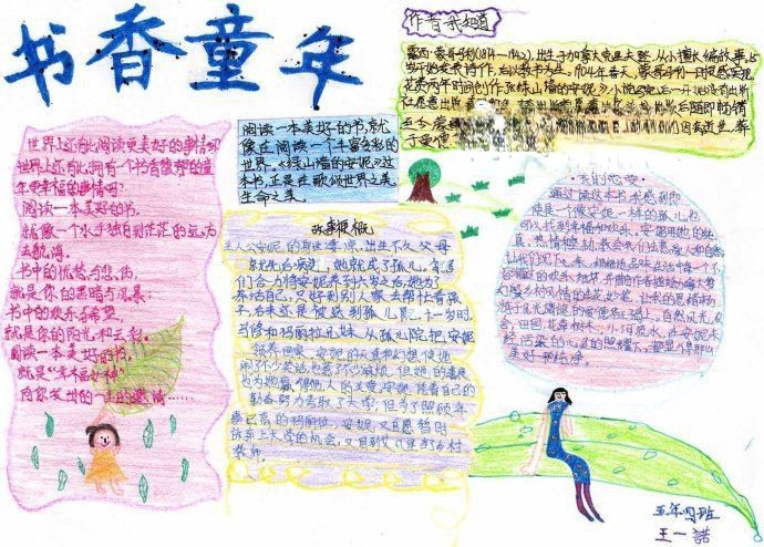 书香童年手抄报图片欣赏