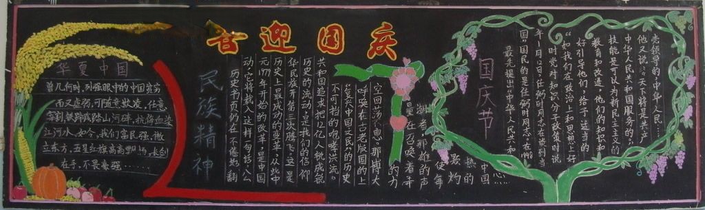 小学国庆节黑板报