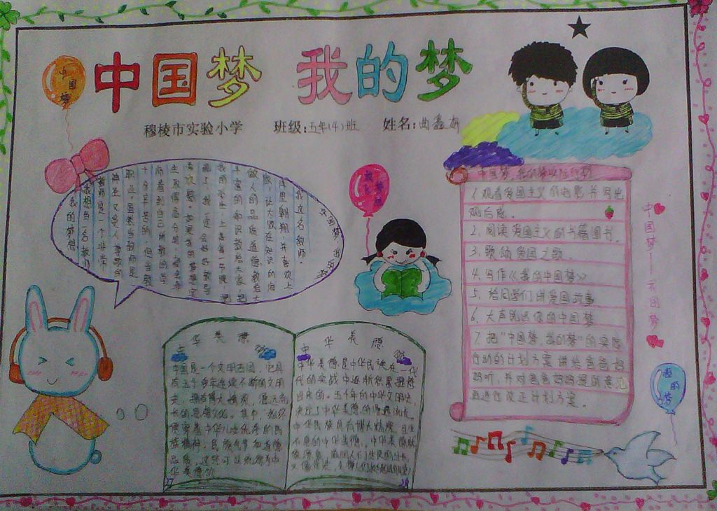 中国梦我的梦手抄报图片大全