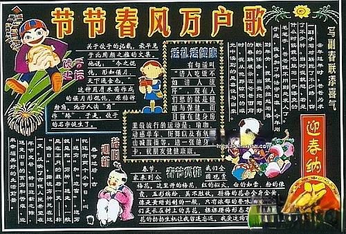春节黑板报设计：节节春风万户歌