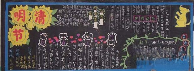 纪念清明节专题黑板报设计作品图片欣赏