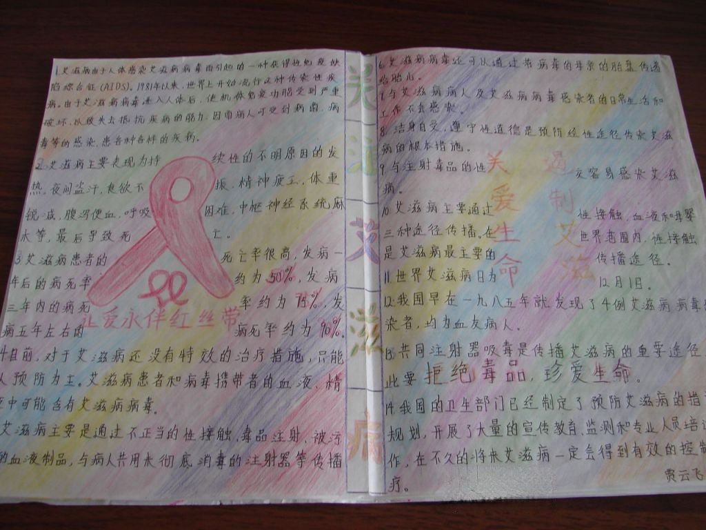 关注艾滋病手抄报图片