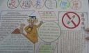 吸烟有害健康,校园禁止烟草手抄报