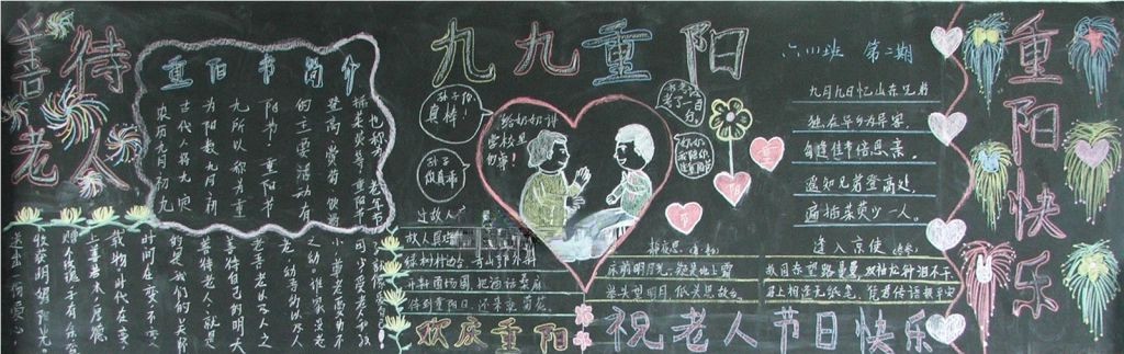 小学生重阳节黑板报