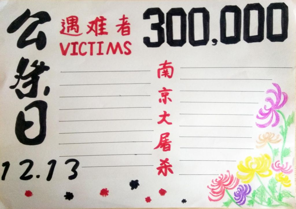 2022年最近国家公祭日手抄报，勿忘血训南京大屠杀