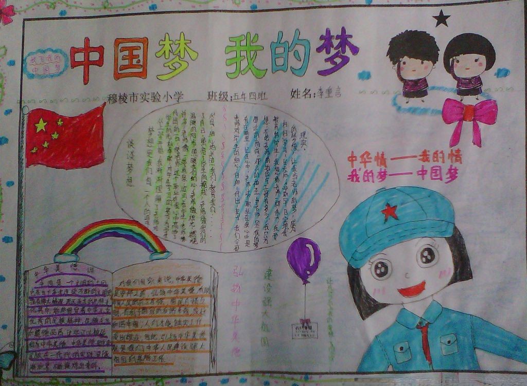 中国梦我的梦手抄报图片大全