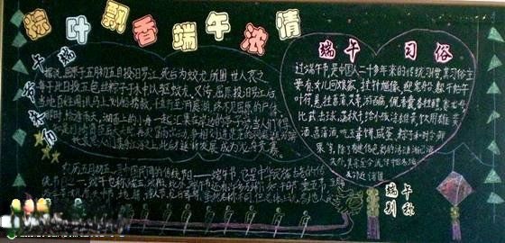 传统节日主题黑板报设计之粽叶飘香端午浓情