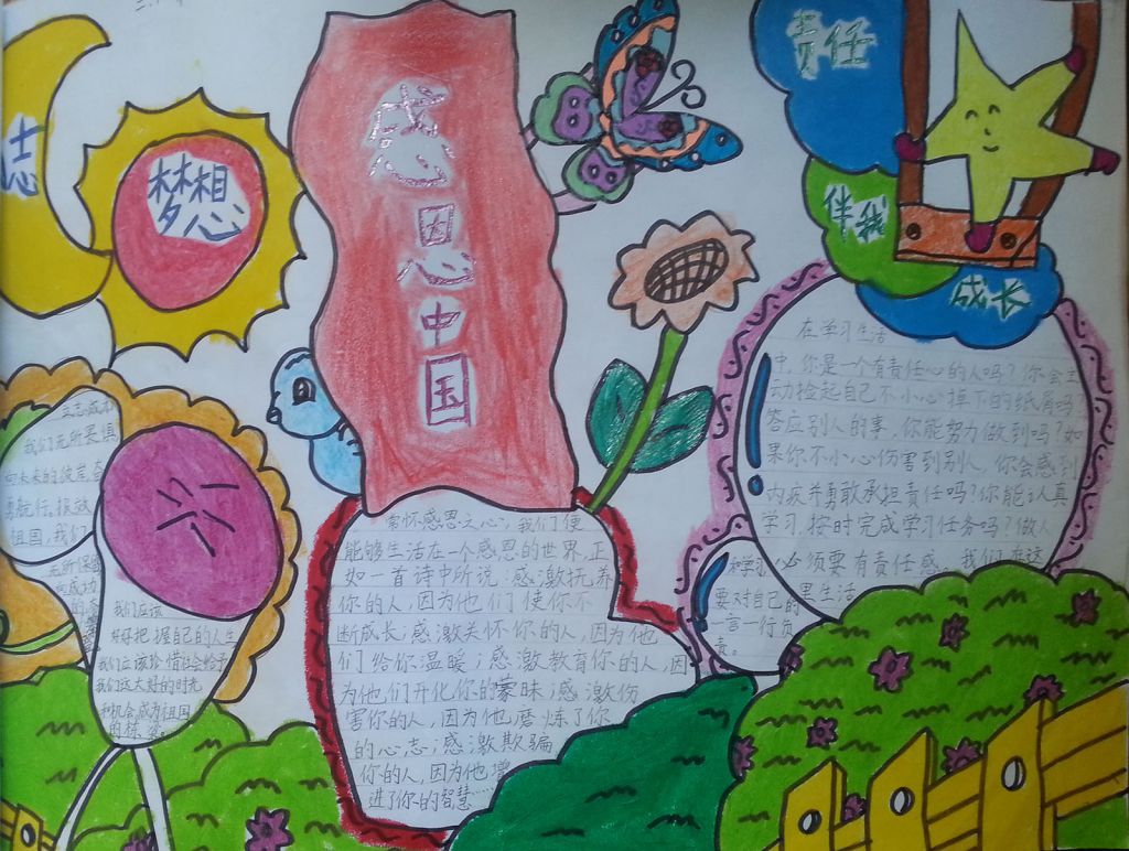 缅怀先烈感恩祖国践行责任手抄报
