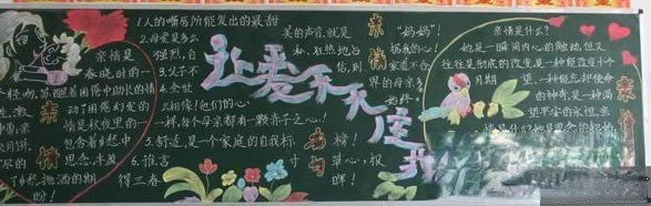 感恩母亲节黑板报：让爱天天住我家