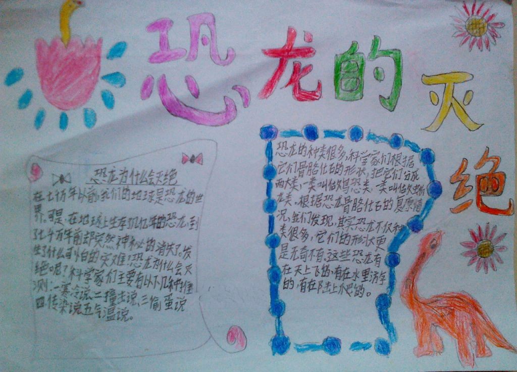恐龙的灭绝手抄报