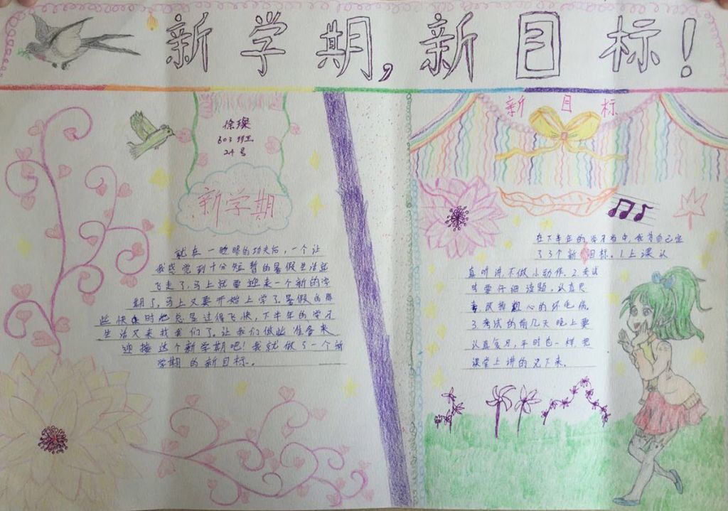 2022新学期新目标手抄报大全