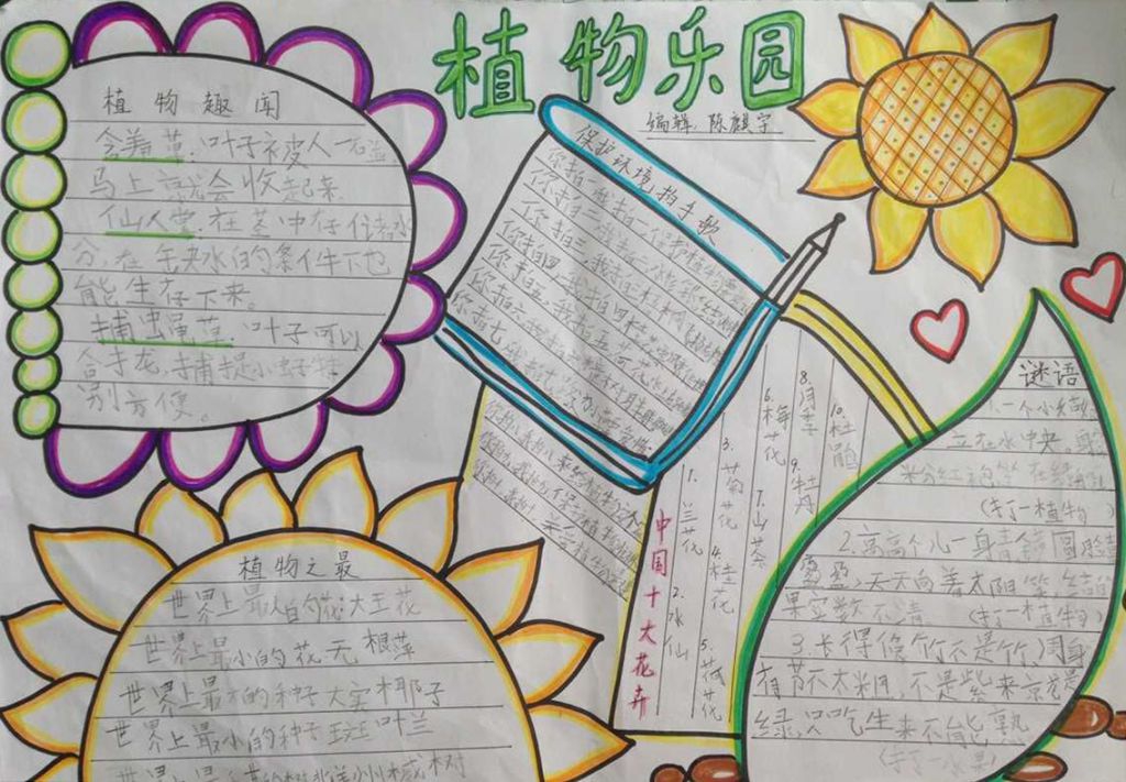 植物园手抄报大全_关于植物园的手抄报/内容/资料