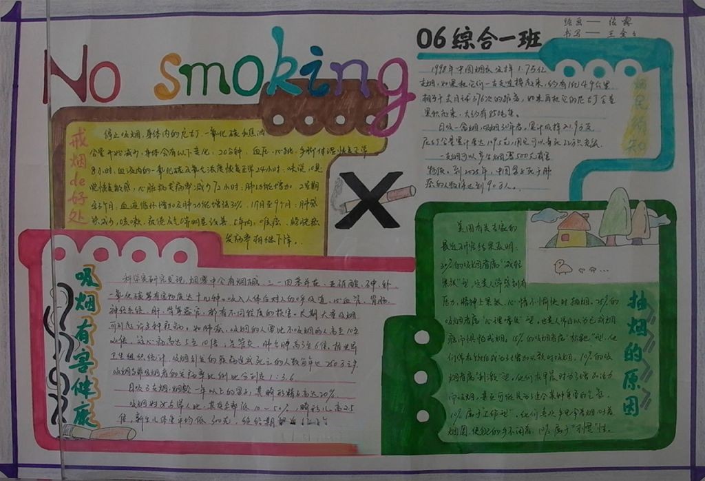NO Smoking手抄报图片 NO Smoking手抄报图片