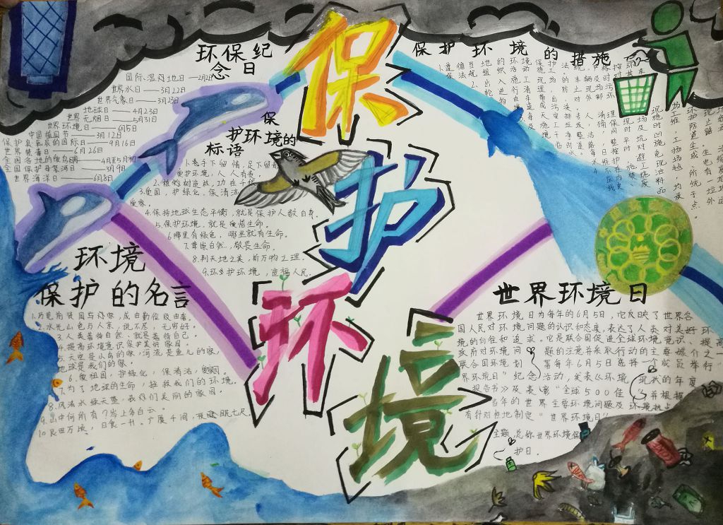 保护环境爱护地球手抄报图片