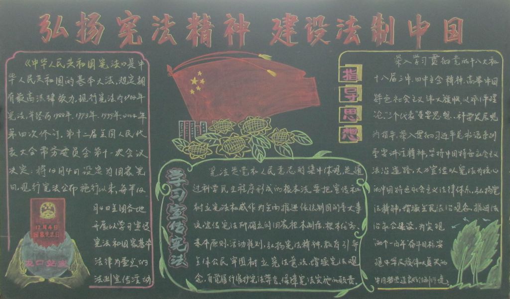 弘扬宪法精神建设法制中国黑板报