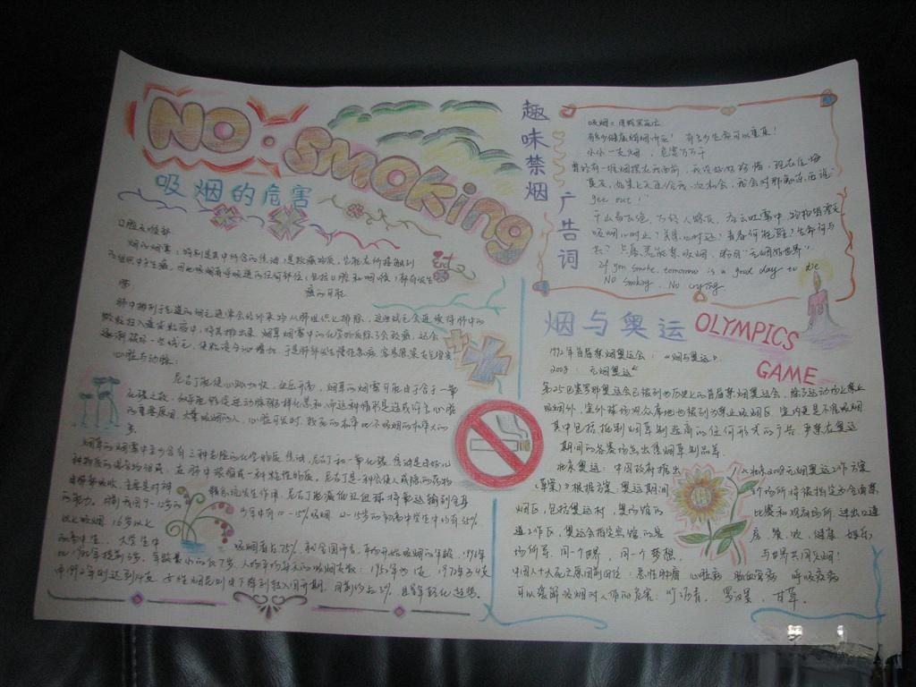 无烟日手抄报作品-吸烟的危害