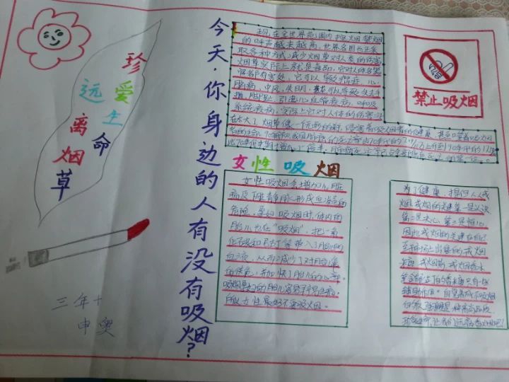 远离香烟手抄报图片大全