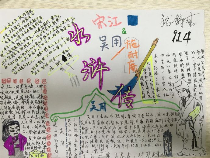 水浒传手抄报简单又漂亮
