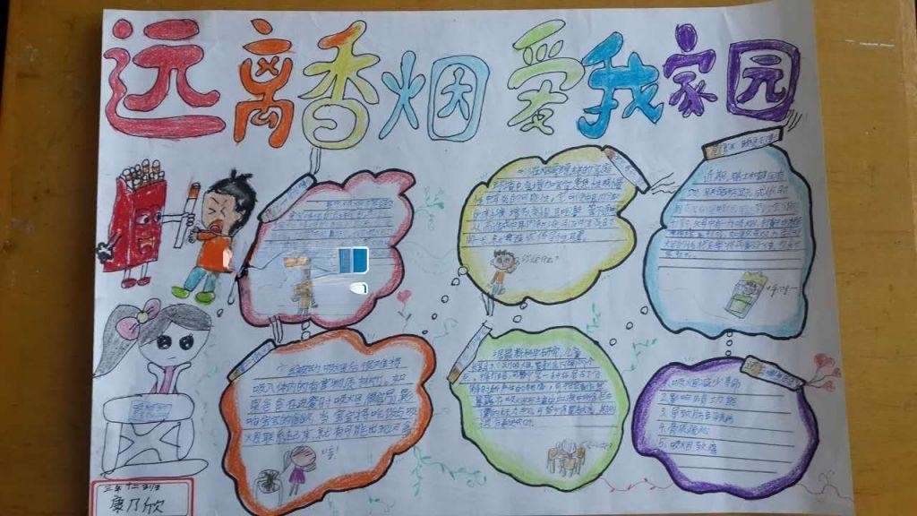远离香烟爱我家园手抄报