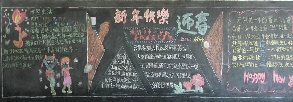蛇年迎新春板报图片大全