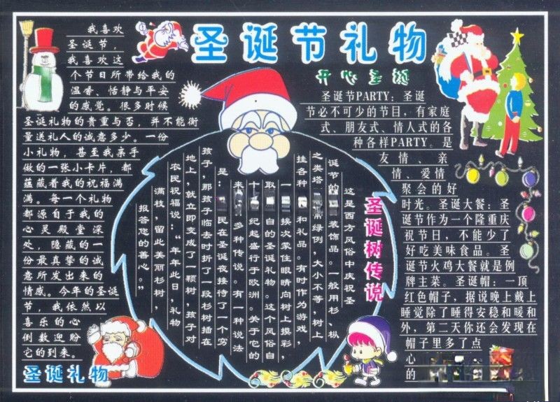 2022年圣诞节黑板报设计