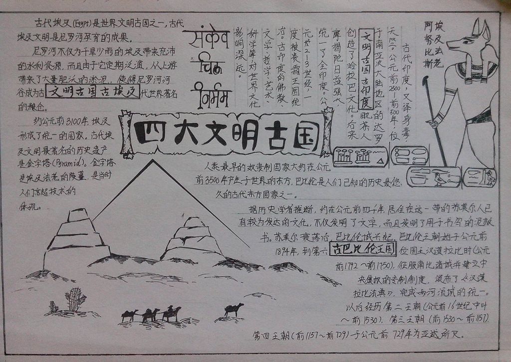 四大文明古国手抄报 四大文明古国手抄报
