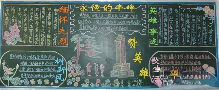 缅怀革命先烈主题黑板报作品4：永恒的丰碑