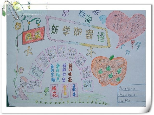 新学期寄语手抄报