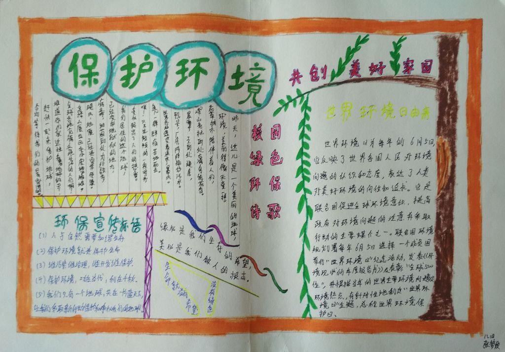 6月5日世界环境日手抄报图片大全