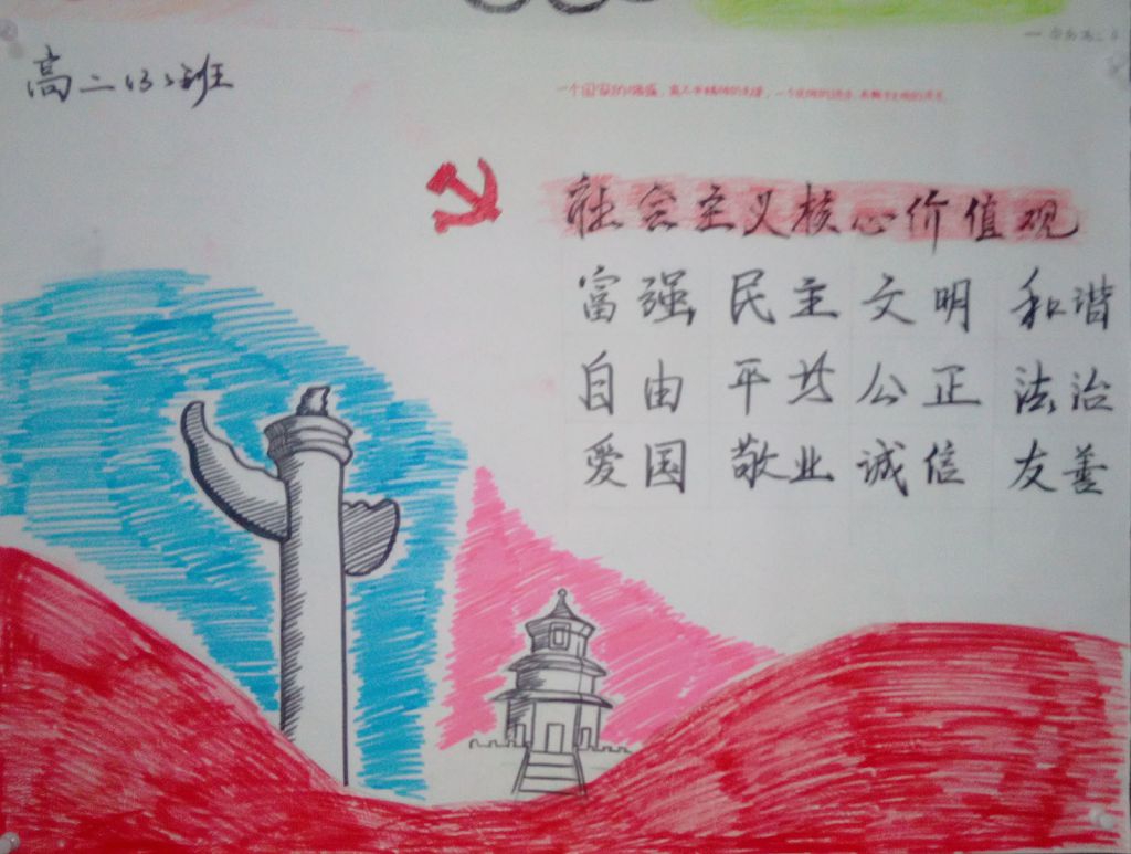 高中生践行社会主义核心价值观手抄报 高中生践行社会主义核心价值观手抄报