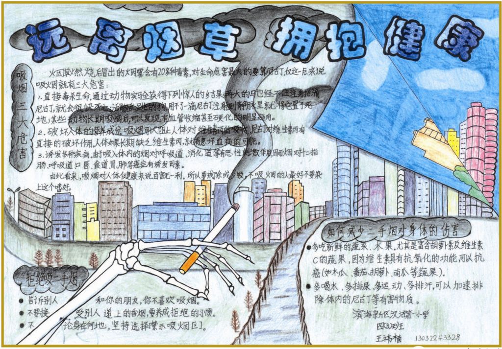 远离烟草拥抱健康手抄报 远离烟草拥抱健康手抄报