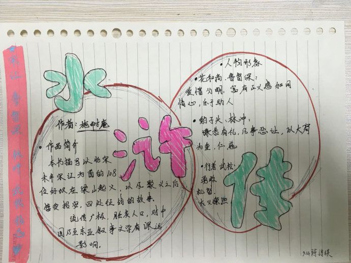 水浒传手抄报简单又漂亮