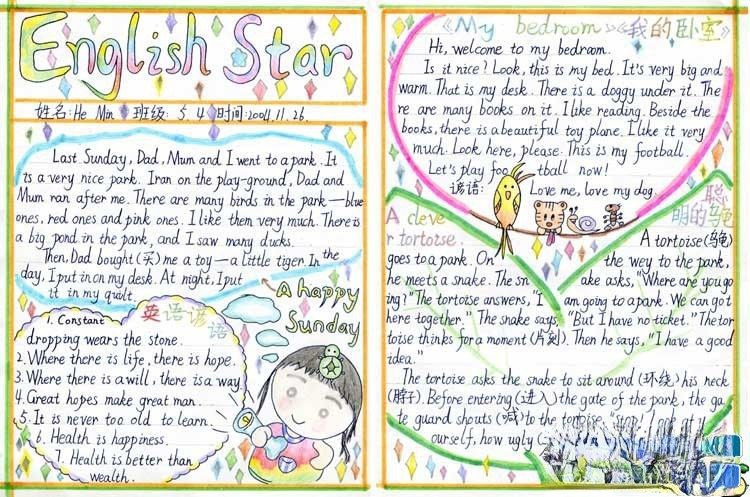 小学生英语手抄报-english star