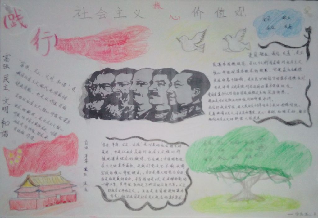 高中生践行社会主义核心价值观手抄报 高中生践行社会主义核心价值观手抄报