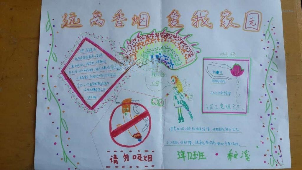 远离香烟爱我家园手抄报