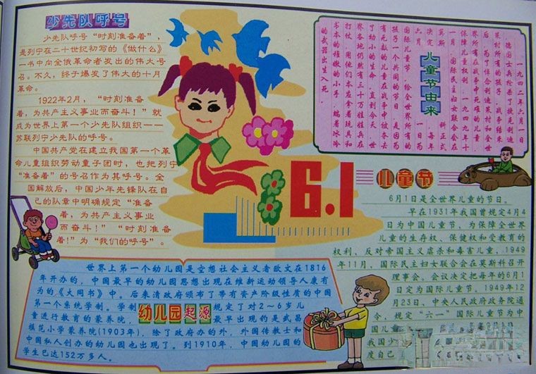 6.1儿童节手抄报版面设计图