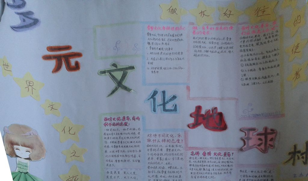 多元文化地球村手抄报