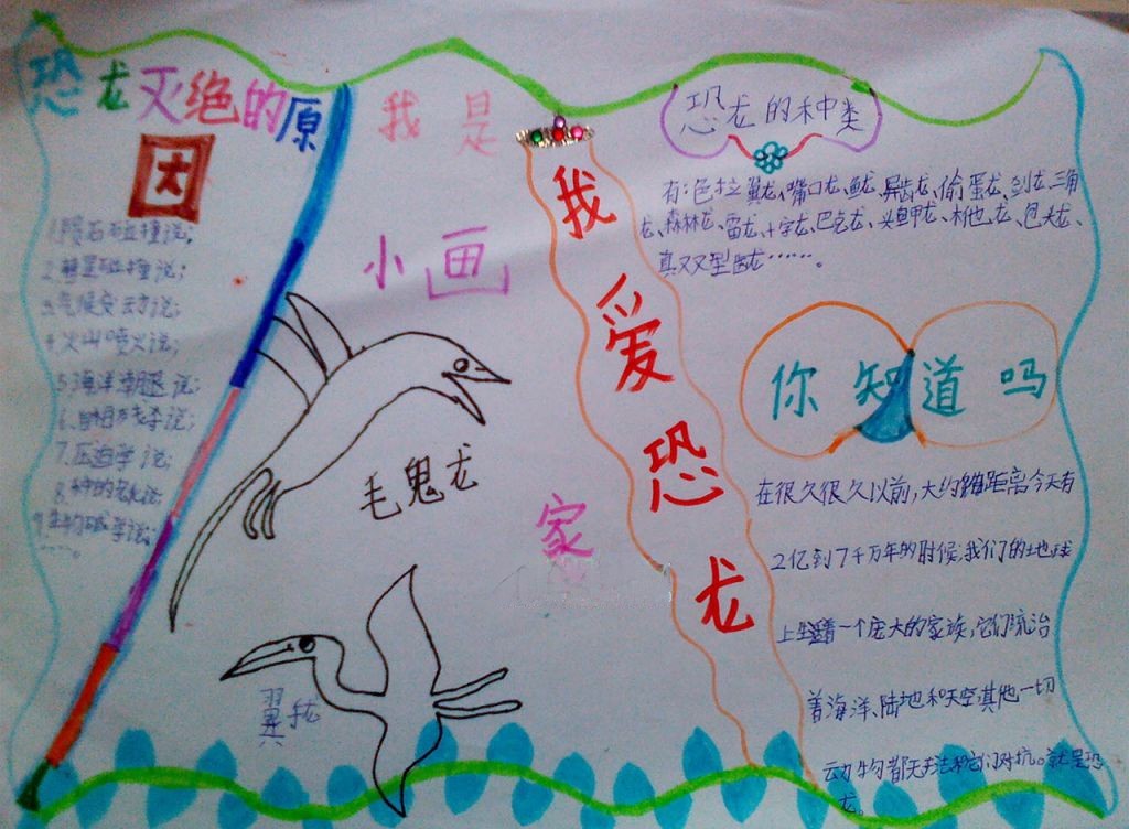 恐龙的灭绝手抄报