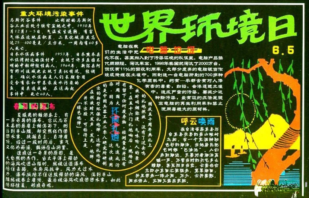社区世界环境日6.5黑板报