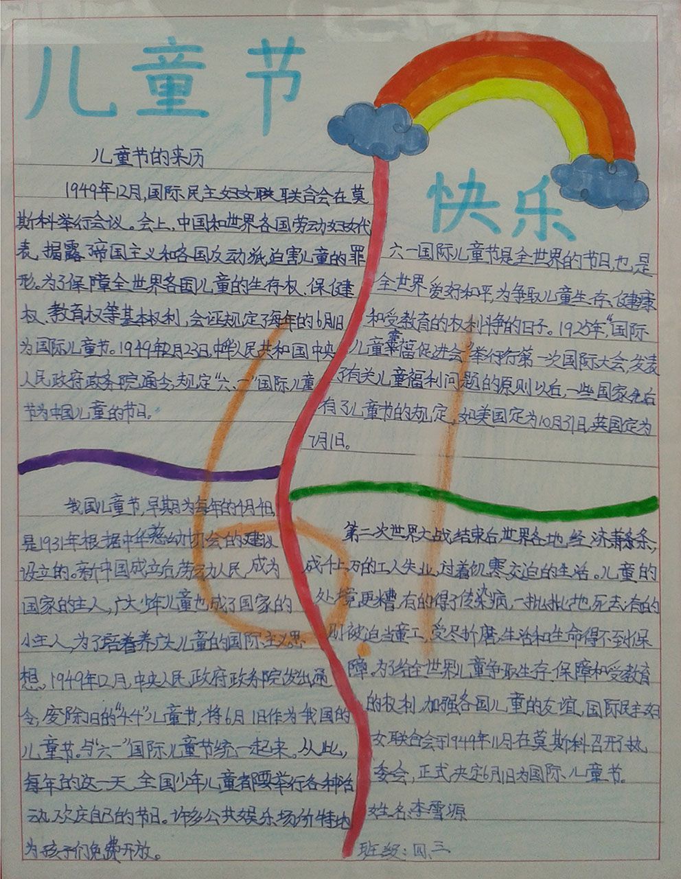 六一儿童节优秀手抄报作品展 六一儿童节优秀手抄报作品展