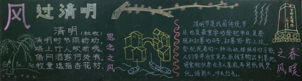 风过清明黑板报