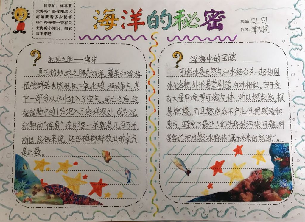 海洋的秘密手抄报图片大全