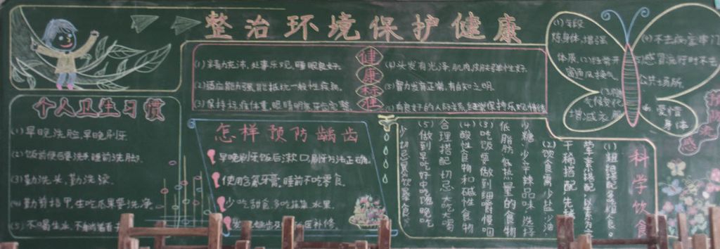整治环境保护健康黑板报