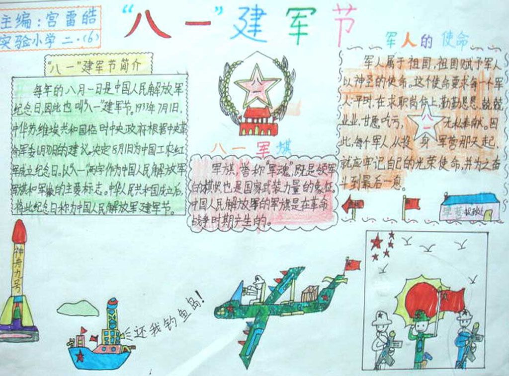 “八一”建军节手抄报图片
