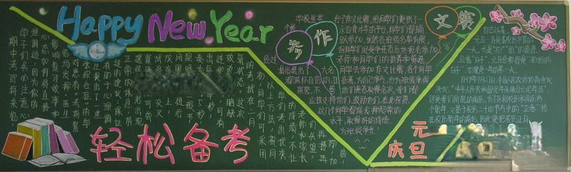 秋季学期期末复习迎考黑板报-轻松备考